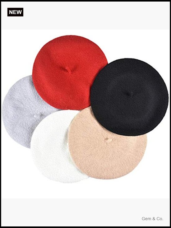 6 Pack Wool Beret Hats French Style Beanie for Women Winter Travel Fashion main image 5